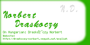 norbert draskoczy business card